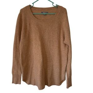 3/$20 Natural Reflections Tan Crew Neck Ribbed Oversized Knit Sweater